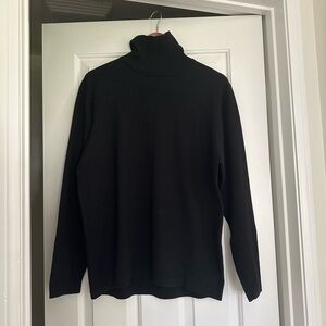 Banana Republic 100% Extra Fine Merino Wool Black Men's Turtleneck Sweater Sz L